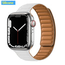 Leather Link For Apple Watch Band 44mm 40mm 41mm 45mm 42mm 38mm Original Magnetic Loop bracelet iWatch Series 3 5 4 SE 6 7 Strap