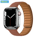 Leather Link For Apple Watch Band 44mm 40mm 41mm 45mm 42mm 38mm Original Magnetic Loop bracelet iWatch Series 3 5 4 SE 6 7 Strap