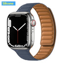 Leather Link For Apple Watch Band 44mm 40mm 41mm 45mm 42mm 38mm Original Magnetic Loop bracelet iWatch Series 3 5 4 SE 6 7 Strap