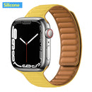 Leather Link For Apple Watch Band 44mm 40mm 41mm 45mm 42mm 38mm Original Magnetic Loop bracelet iWatch Series 3 5 4 SE 6 7 Strap