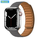 Leather Link For Apple Watch Band 44mm 40mm 41mm 45mm 42mm 38mm Original Magnetic Loop bracelet iWatch Series 3 5 4 SE 6 7 Strap
