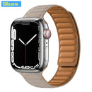 Leather Link For Apple Watch Band 44mm 40mm 41mm 45mm 42mm 38mm Original Magnetic Loop bracelet iWatch Series 3 5 4 SE 6 7 Strap