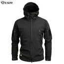 Chaqueta táctica militar Shark Soft Shell para hombre, cortavientos impermeable y cálido, ropa del Ejército de EE. UU., chaqueta de camuflaje de invierno de talla grande para hombre