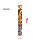6Pcs Metric Tap Tapping Drill Bit Set Hex Shank Titanium Plated HSS Screw Bit Compound Machine Tap M3 M4 M5 M6 M8 M10 Hand Tools