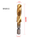 6Pcs Metric Tap Tapping Drill Bit Set Hex Shank Titanium Plated HSS Screw Bit Compound Machine Tap M3 M4 M5 M6 M8 M10 Hand Tools
