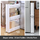 Mobile storage shelf Interspace Gap shelf kitchen storage shelf Bathroom storage rack Fridge side seam finishing rack
