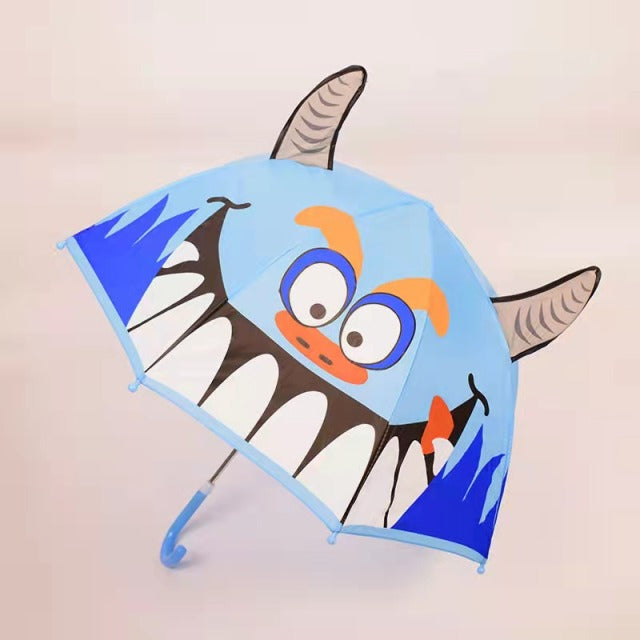 Paraguas de dibujos animados bonitos para niños, paraguas creativo de mango largo para modelado de orejas en 3D, paraguas para niños y niñas