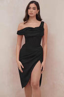 High Quality Satin Bodycon Dress Women Party Dress 2021 New Arrival Robe Summer Sexy Dress Celebrity Evening Club Night Dresses