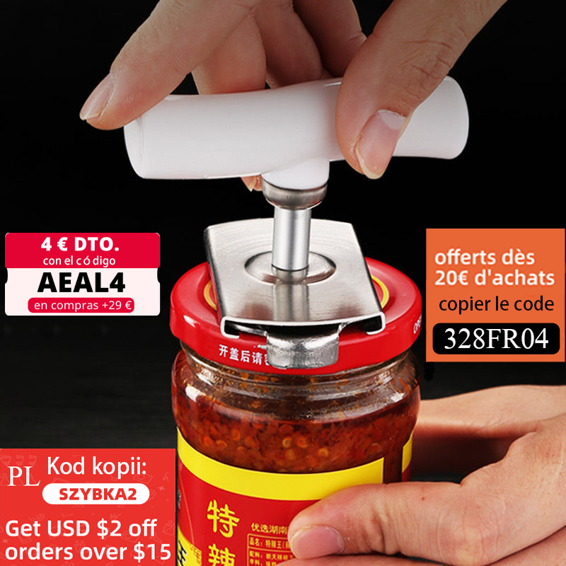 Kitchen Accessories Jar  Opener Beer Bottle  Can Gap Lids Off Easily Adjustable Size Stainless Steel Aluminium Alloy