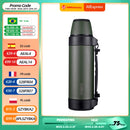 Termo militar FEIJIAN, termo portátil de viaje para té, tazas grandes para café, botella de agua, acero inoxidable, 1200/1500ML