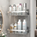 Estantes de aluminio para baño, 2 uds., estante esquinero sin taladro, soporte para champú para ducha, cocina, baño, organizador, accesorios de baño