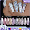 UR SUGAR Funkelnder Gel-Nagellack, reflektierender Glitzer-Nagellack, halbpermanenter Nagelkunstlack für Maniküre, benötigt einen Basis-Decklack