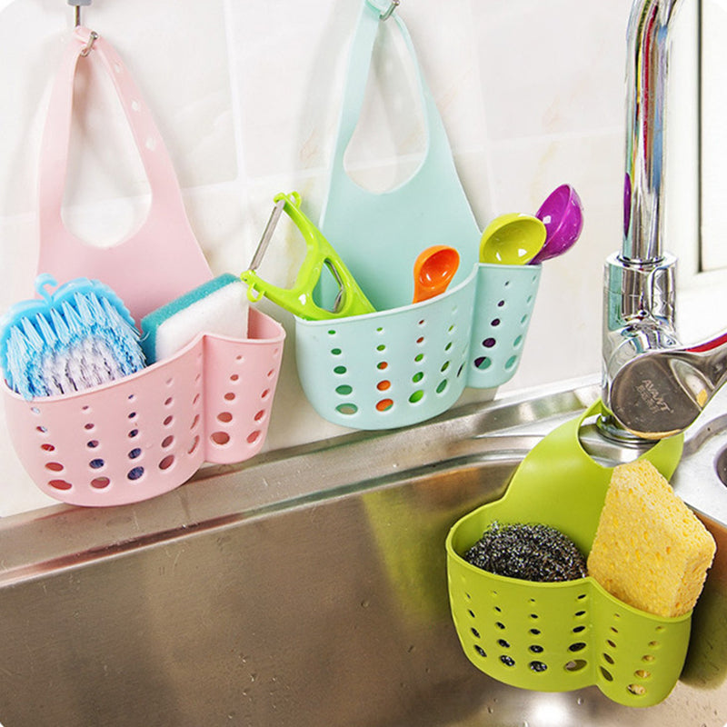 Sink Shelf Soap Sponge Holder Clip Dish Drainer Drying Rack Silicone Storage Basket Bag Bathroom Holder Kitchen Accessories Tool