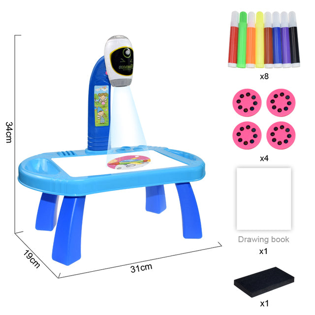Proyector Led para niños, juguetes de mesa de dibujo artístico, tablero de pintura para niños, escritorio, manualidades, aprendizaje educativo, herramientas de pintura, juguete para niña
