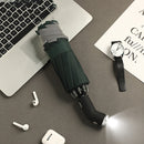 Automatic Umbrella Woman Reflective Stripe Reverse Led Light Umbrella Three Folding Inverted 10 Ribs Windproof Umbrellas Travel