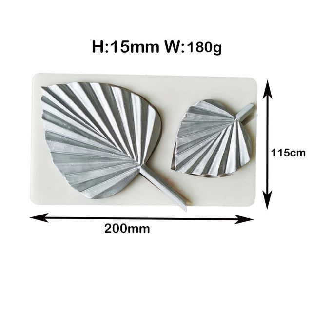 Fan Shape Silicone Mold DIY Cake Baking Decoration Gypsum Clay Chocolate Mold Cattail Leaf Fan Modeling Silicone Mold