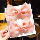 ¡Novedad de 2022! Accesorios para el cabello con lazo para niñas pequeñas, Clips rojos de red para niñas de verano, horquillas para bebés, pinzas para el cabello para niños, regalos