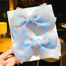 ¡Novedad de 2022! Accesorios para el cabello con lazo para niñas pequeñas, Clips rojos de red para niñas de verano, horquillas para bebés, pinzas para el cabello para niños, regalos