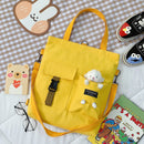Women Backapck New Cute Bear Cartoon Canvas Bag Female Fashion Cool Girl Student School Class Shoulder Crossbody Messenger Bag