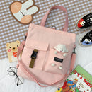 Women Backapck New Cute Bear Cartoon Canvas Bag Female Fashion Cool Girl Student School Class Shoulder Crossbody Messenger Bag