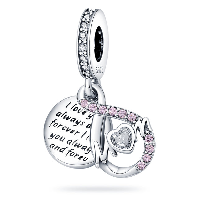 Einfacher Moment-Schlüsselring aus 925er Sterlingsilber, kleine Tasche, Herz-Charm-Halter, passend für Original-Pandora-Charm für Damen, Schmuck, Schlüsselanhänger