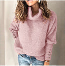 Autumn Winter Fashion Women Elegant Solid Casual Long Sleeve Street Sweatshirt High Collar Pullover Thin Top Female