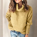 Autumn Winter Fashion Women Elegant Solid Casual Long Sleeve Street Sweatshirt High Collar Pullover Thin Top Female