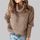 Autumn Winter Fashion Women Elegant Solid Casual Long Sleeve Street Sweatshirt High Collar Pullover Thin Top Female