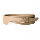Luxury ladies wide belt elastic vintage buckle leather wide fashion wild pin buckle women&