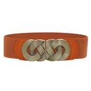 Luxury ladies wide belt elastic vintage buckle leather wide fashion wild pin buckle women&