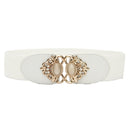 Luxury ladies wide belt elastic vintage buckle leather wide fashion wild pin buckle women&