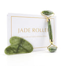 Natural Facial Massager Face Roller Gua Sha Scraper Double Heads Jade Stone Roller Skin Care Rose Quartz Massage for Face Body