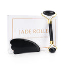 Natural Facial Massager Face Roller Gua Sha Scraper Double Heads Jade Stone Roller Skin Care Rose Quartz Massage for Face Body
