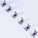 ncmama 12pcs/set Mini Rhinestone No-Slip Grips Hair Clips for Women Girls Glitter Teeth Metal Clamps Flower Hair Accessories