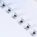 ncmama 12pcs/set Mini Rhinestone No-Slip Grips Hair Clips for Women Girls Glitter Teeth Metal Clamps Flower Hair Accessories