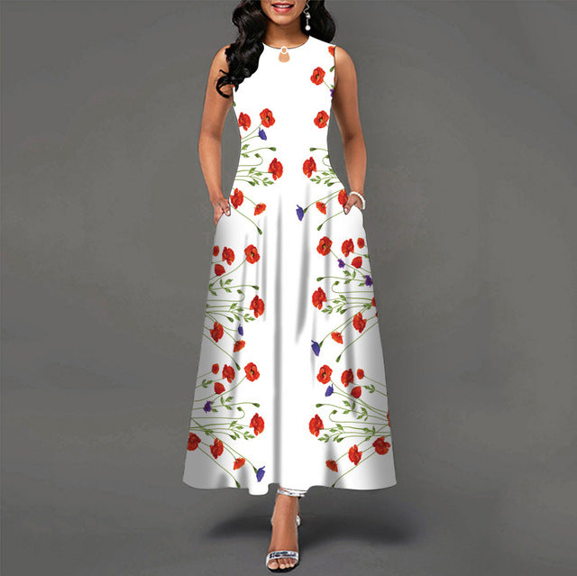 Women New Loose Floral Vintage Hole Ruffles Befree Dress Large Big Summer Camis Party Elegant Maxi Dresses Plus Sizes