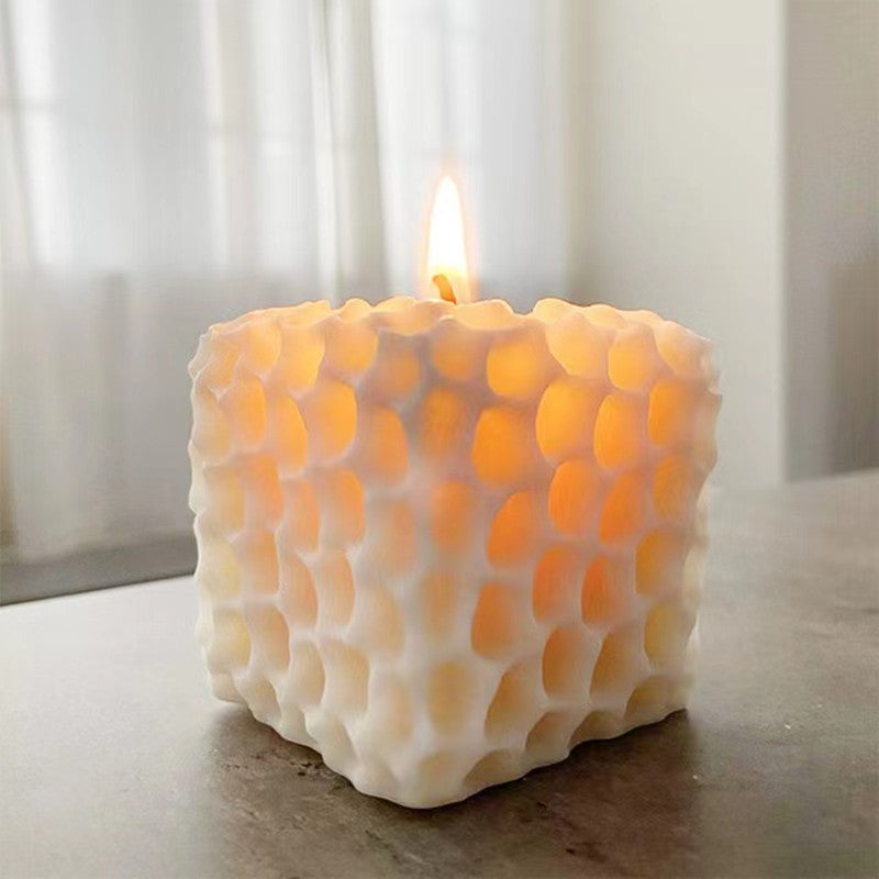 Cube Honeycomb Scented Candle Plaster Silicone Mold Food Grade Chocolate Mousse 3D Cube Shape Molds Wedding Gift Home Decoration