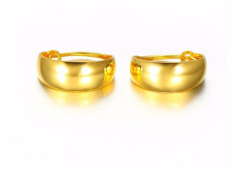 Fashion  Authentic Solid 24k Yellow Gold Earring/ Lady's Smooth Earring / 4.65g