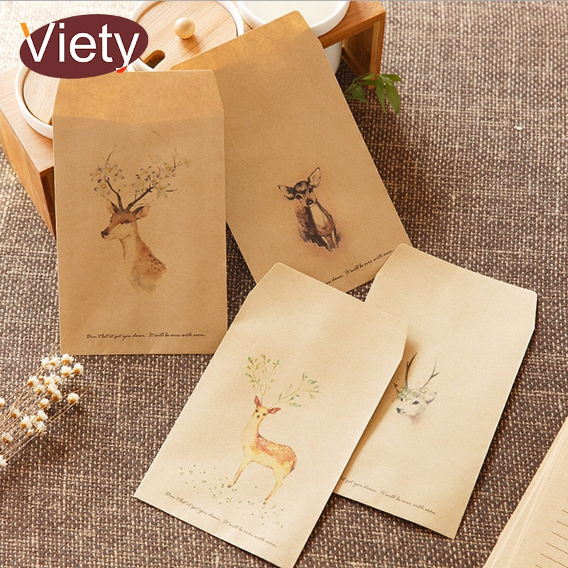 8 pcs/lot vintage deer animal paper envelope scrapbooking envelopes small envelopes kawaii stationery gift