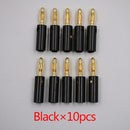 10pcsAudio Speaker Screw Banana Gold Plate Plugs Connectors 4mm IN STOCK FREE SHIPPING Black Red Facotry Online Wholesale Golden