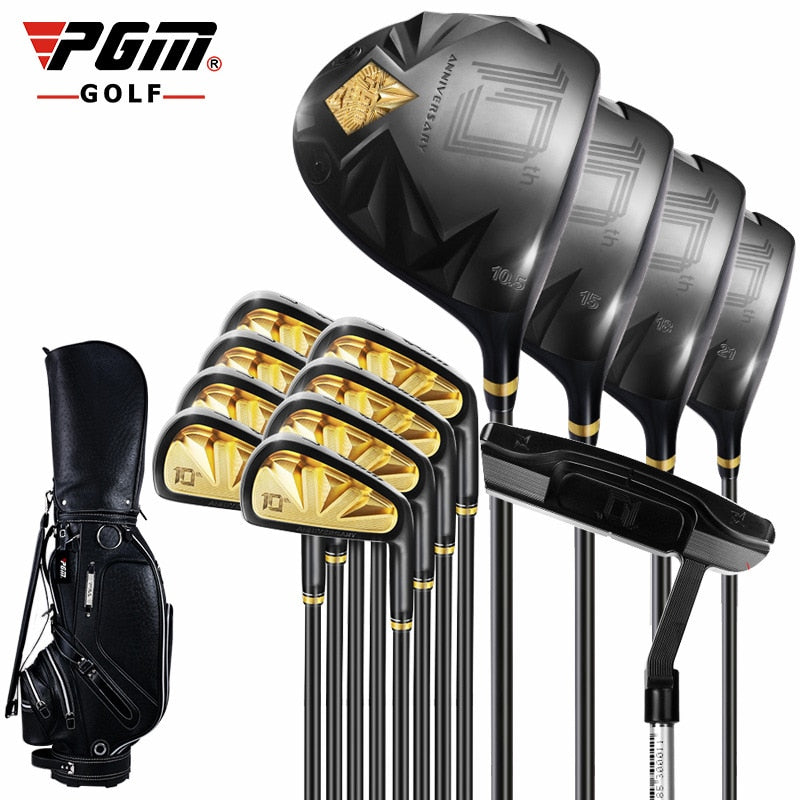 Pgm Brand Tenth Anniver Sary Golf Compiete Clubs Sets of Rods Men's Sets Bar GOLF Men Gold Sets Titanium Alloy Head Carbon Shaft