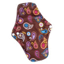 waterproof PUL printed  regular flow reusable Mama pads, super soft day use cloth menstrual pads with organic bamboo inner