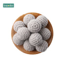 Bopoobo 20mm 10pcs Wooden Crochet Beads Chewable Beads DIY Wooden Teething Knitting Beads Jewelry Crib Sensory Toy Baby Teether