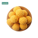 Bopoobo 20mm 10pcs Wooden Crochet Beads Chewable Beads DIY Wooden Teething Knitting Beads Jewelry Crib Sensory Toy Baby Teether